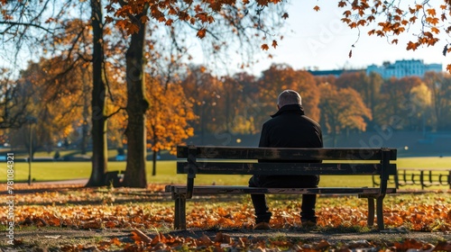 A person sitting on a bench in a park, contemplating their investment choices. 