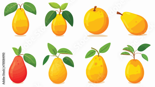 Fruits mango. white background vector image 2d flat