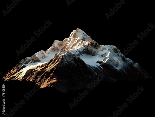 A beautiful montain isolated on black background