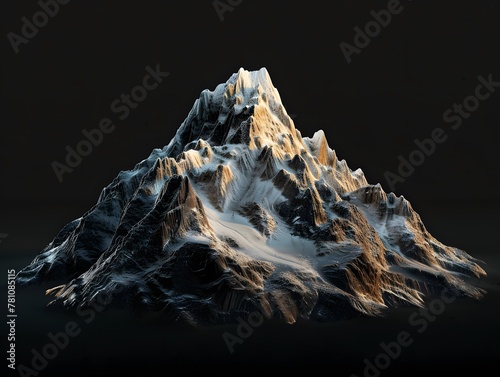 A beautiful montain isolated on black background