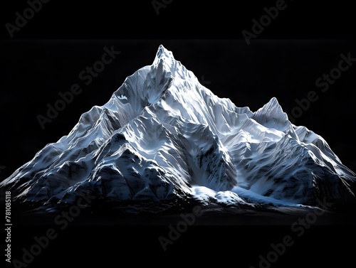 A beautiful montain isolated on black background