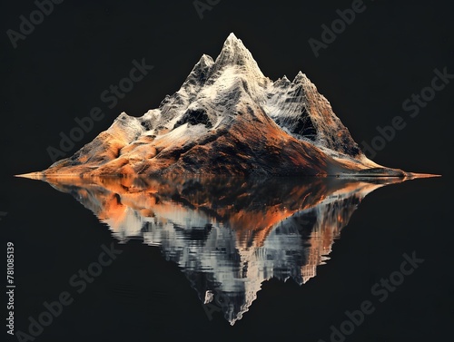 A beautiful montain isolated on black background