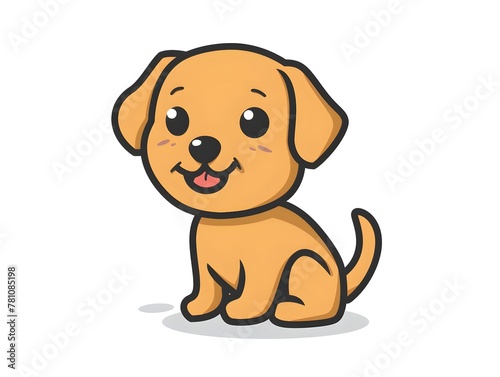 A cute cartoon dog with simple lines