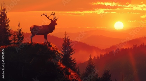 The Radiant Stag in the Ancient Forest