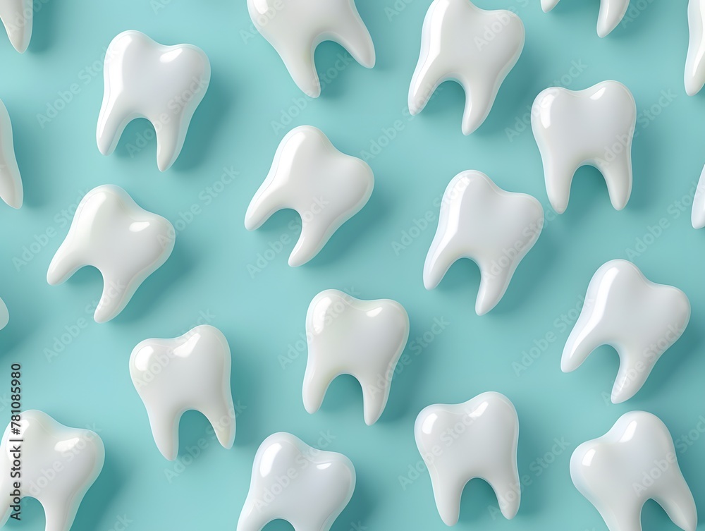 Obraz premium Concept the essence of dental care and white teeth