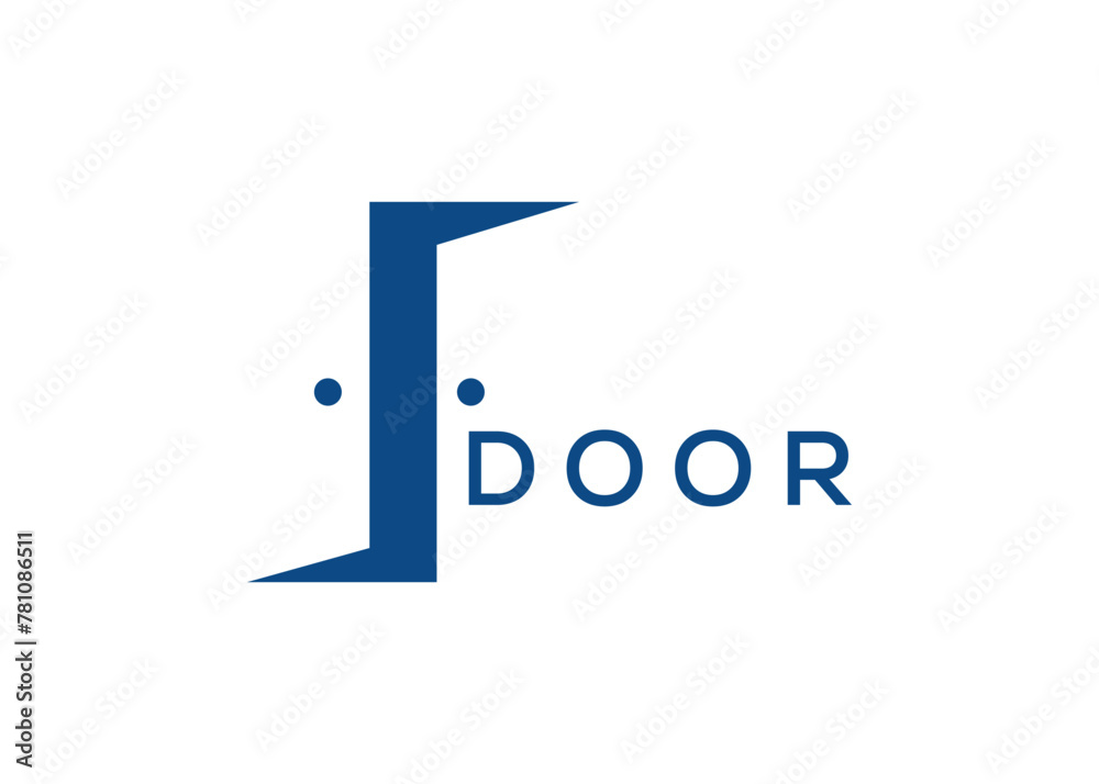 Creative and minimal door logo vector template Creative and minimal door logo vector template