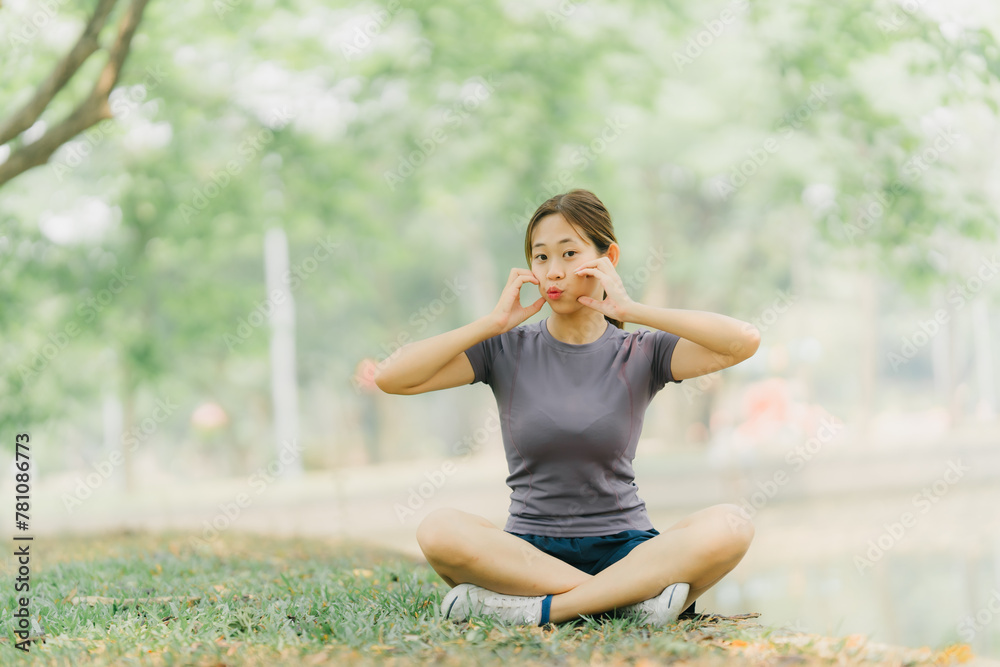 Beautiful Sport woman in sportswear running in the park. Healthy lifestyle and sport concept. Beautiful Sport woman in sportswear running in the park. Healthy lifestyle and sport concept.