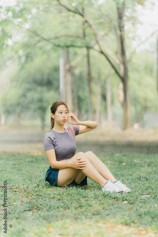 Beautiful Sport woman in sportswear running in the park. Healthy lifestyle and sport concept. Beautiful Sport woman in sportswear running in the park. Healthy lifestyle and sport concept.