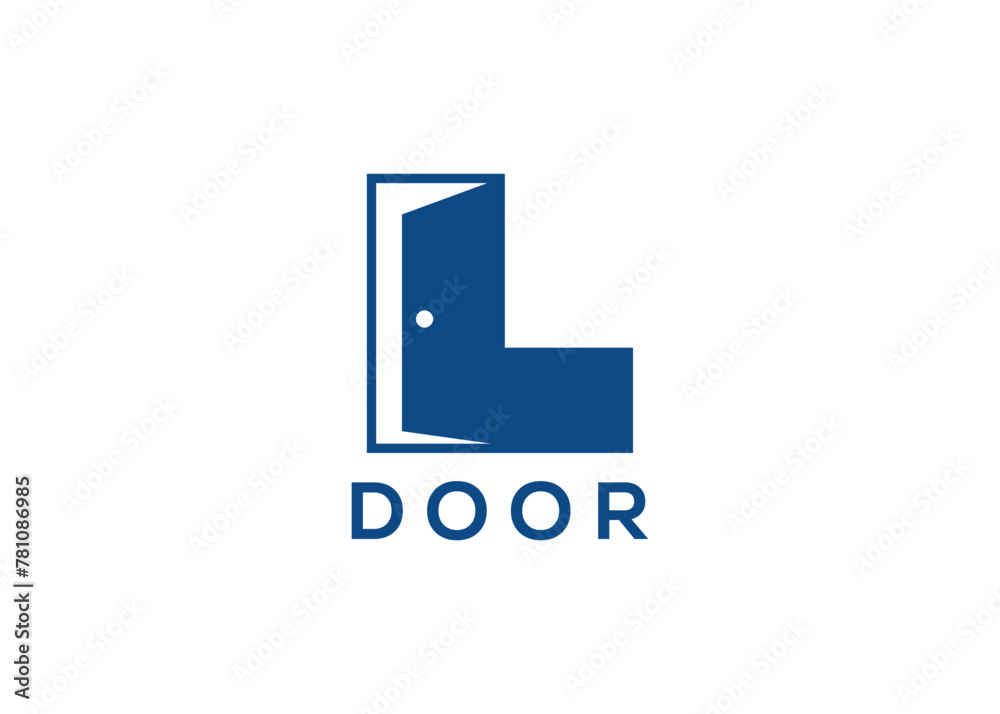 Creative and minimal letter L door logo vector template Creative and minimal letter L door logo vector template