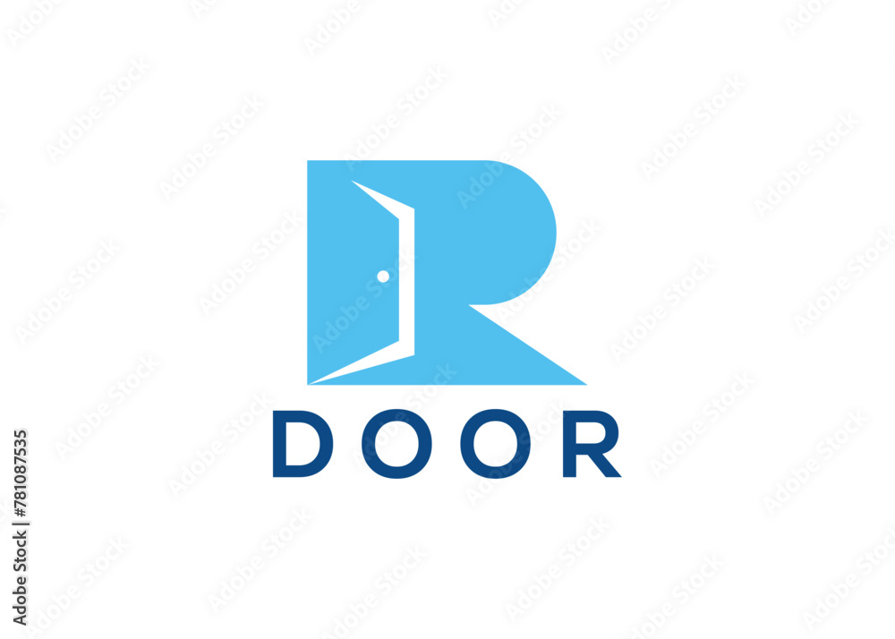 Creative and minimal letter R door logo vector template Creative and minimal letter R door logo vector template