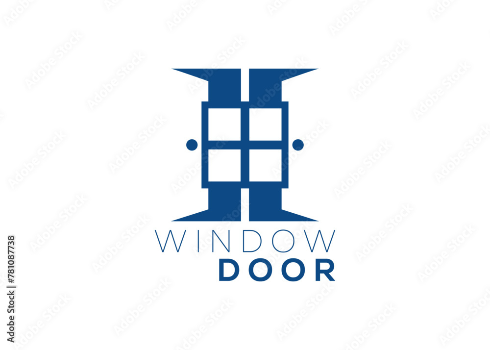 Creative and minimal window and door logo vector template Creative and minimal window and door logo vector template