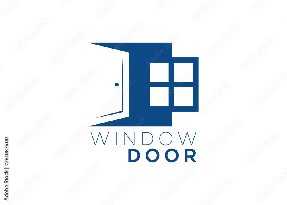 Creative and minimal window and door logo vector template Creative and minimal window and door logo vector template