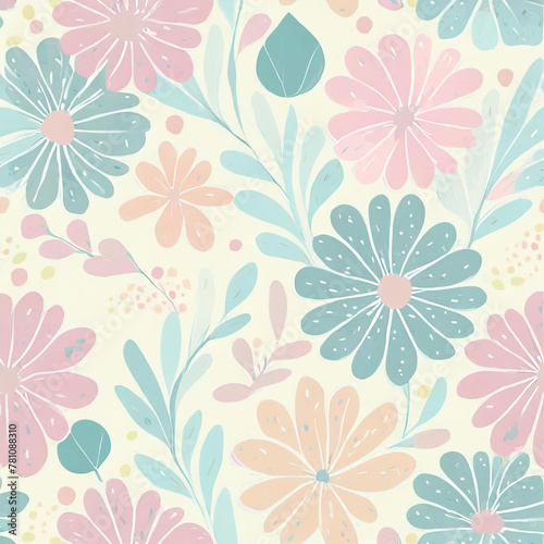 Wallpaper Mural Seamless floral pattern Torontodigital.ca