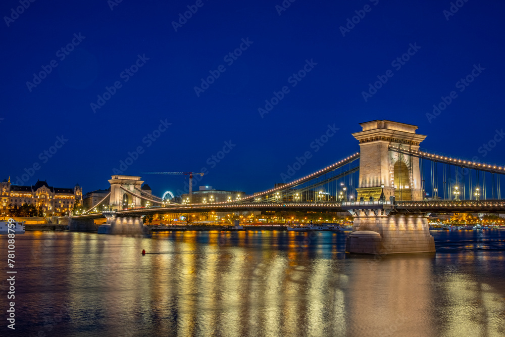 Chain bridge in Budapest, Hungary. Chain bridge in Budapest, Hungary.