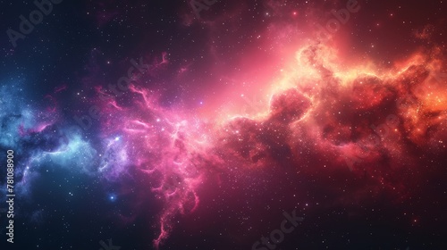 Astronomy  A 3D vector illustration of a nebula  with its colorful gases and dust clouds