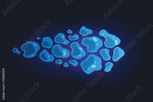 Cartoon laser gun beam. Alien combat weapon rays. Futuristic shot effect. Destructive plasma flow. Bomb blaster attack explosion. Vector game element
