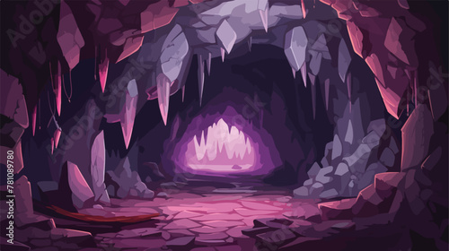Game underground mine cave with crystal treasure il