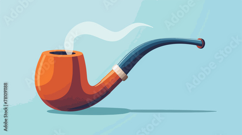 Smoking Pipe Icon in trendy color mate style isolated photo