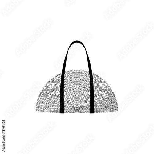 Straw Half Circle Tote Bag