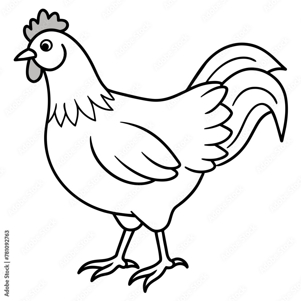 chicken vector illustration with line art.
chicken vector illustration with line art.