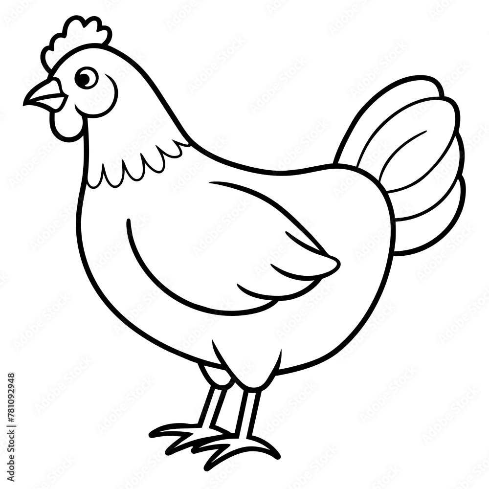 chicken vector illustration with line art.
chicken vector illustration with line art.
