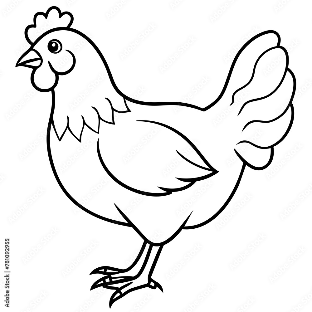 chicken vector illustration with line art.
chicken vector illustration with line art.