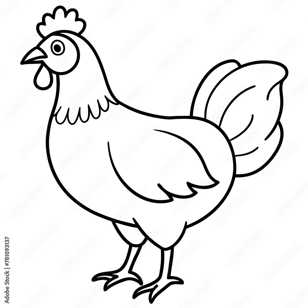 chicken vector illustration with line art.
chicken vector illustration with line art.