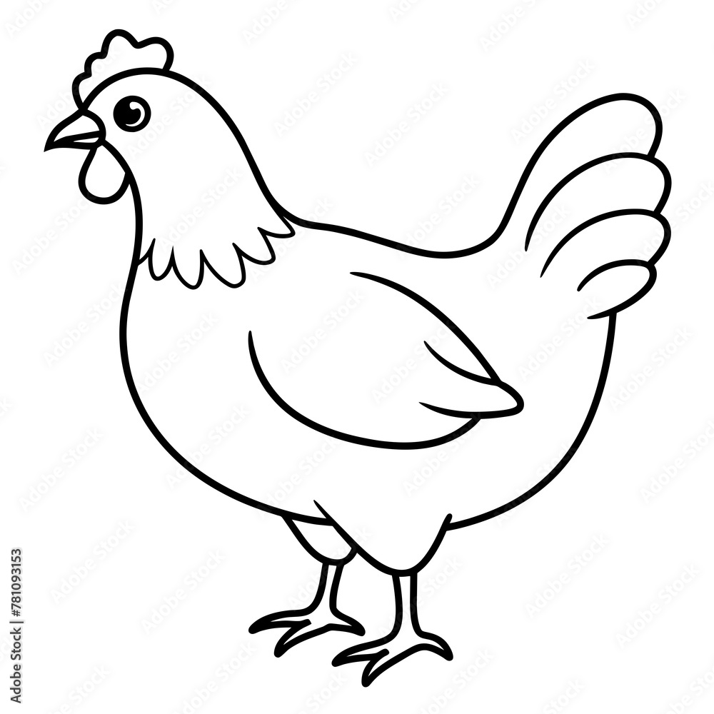 chicken vector illustration with line art.
chicken vector illustration with line art.