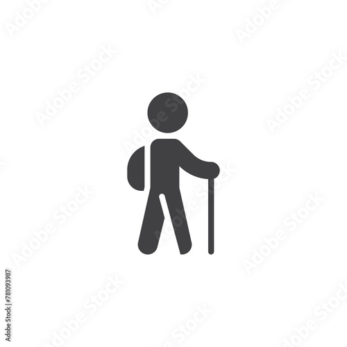 Hiking person vector icon