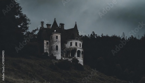 a haunted mansion on a hill