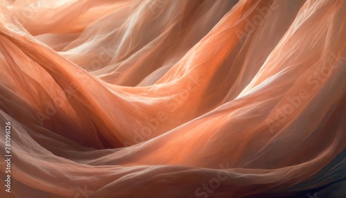 abstract of flowing peach colored fabric creating a sense of gentle movement and soft texture perfect for background or concept art
