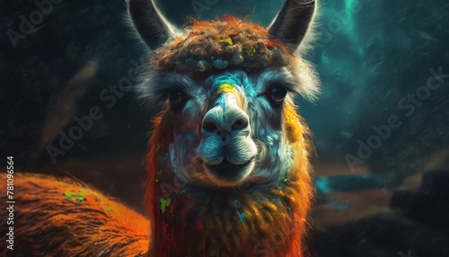 portrait of a llama in the zoo © Robert
