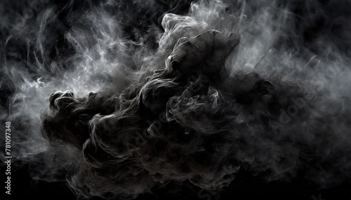 halloween black smoke clouds 3d elements with transparent background