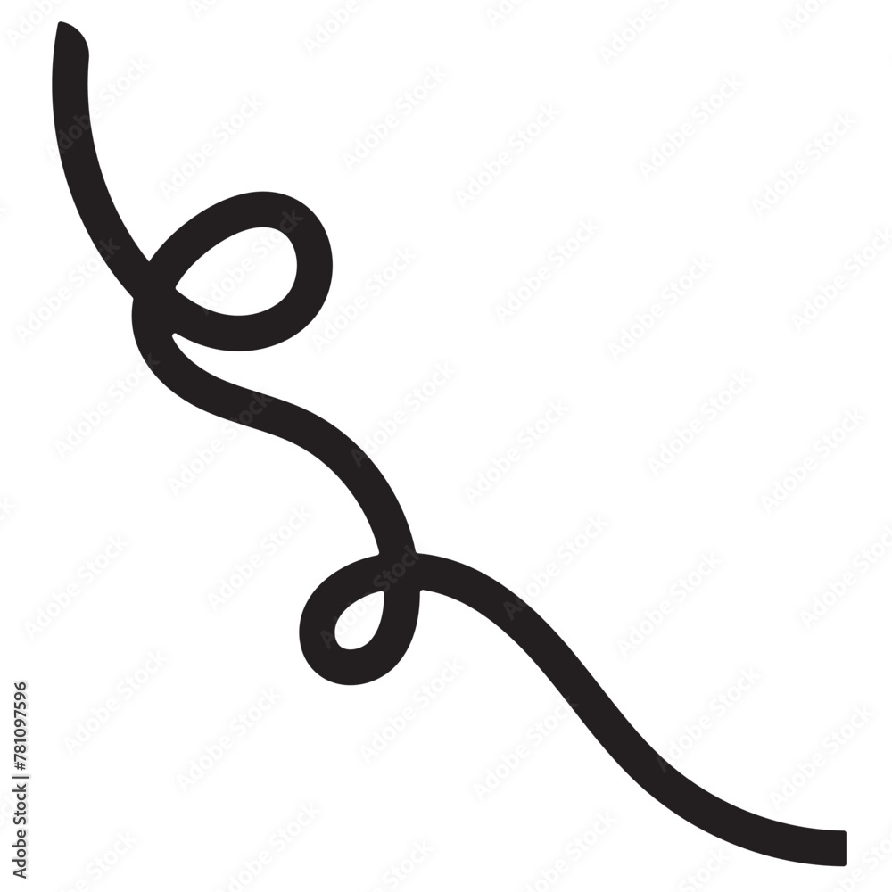 Squiggle and swirl lines. Set of hand drawn calligraphic swirls. Vector illustration in doodle style