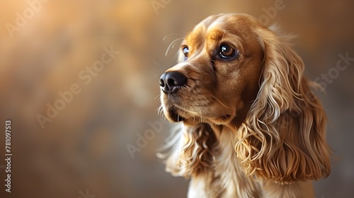 Elegant Cocker Spaniel with Glossy Coat in Gentle Pose Showcasing Breed s Refinement
