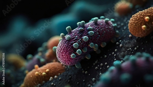 3d rendered illustration of colorful bacteria