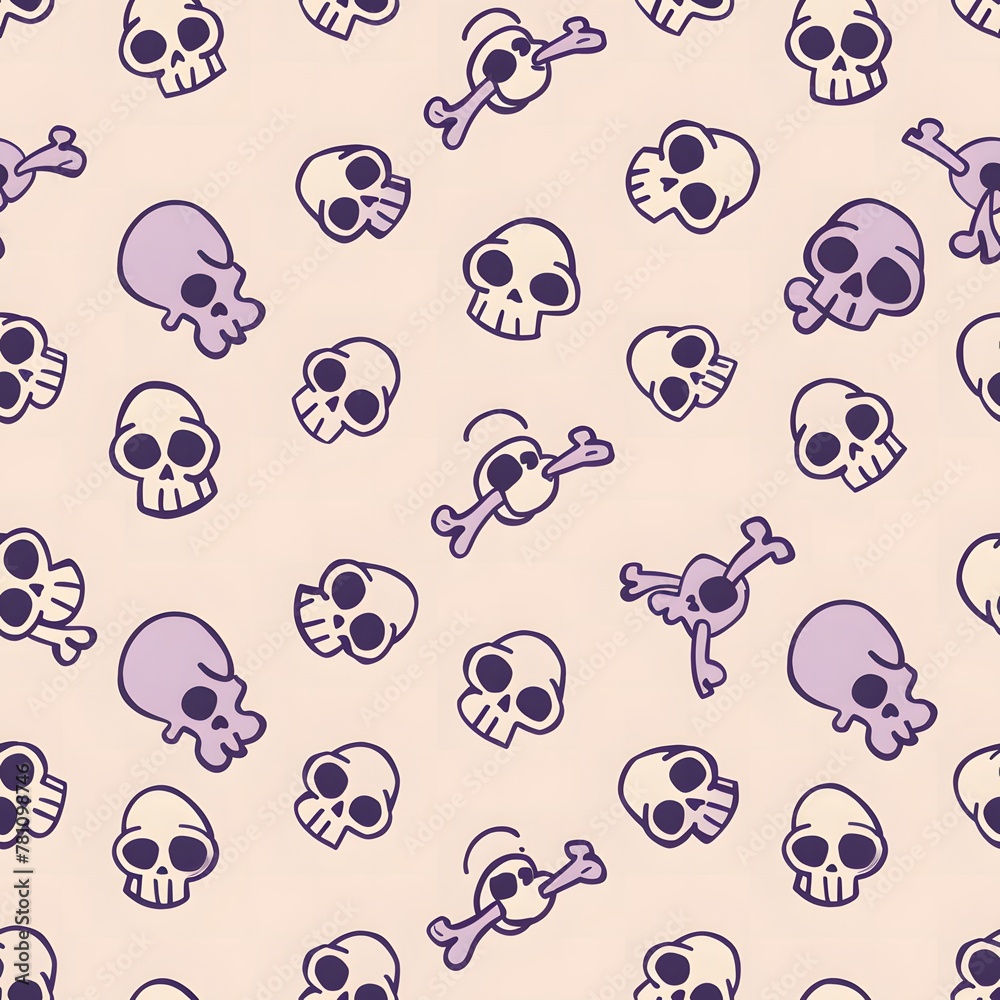 cute skull and crossbones pattern