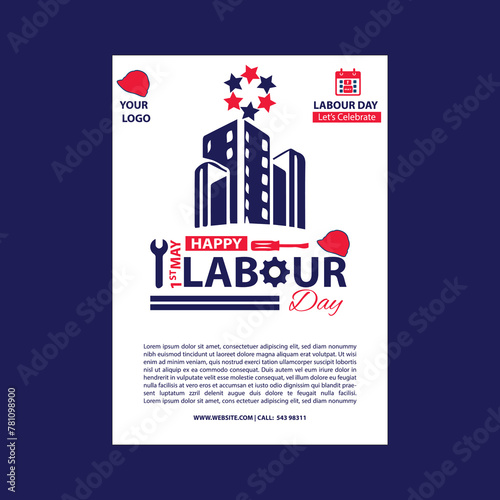 Labour day post design template vector illustration