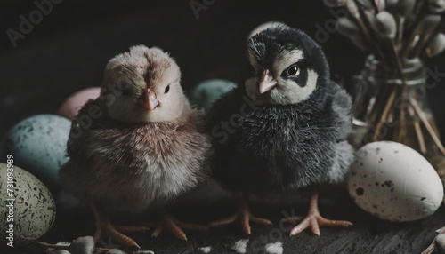 cute and happy easter chickens