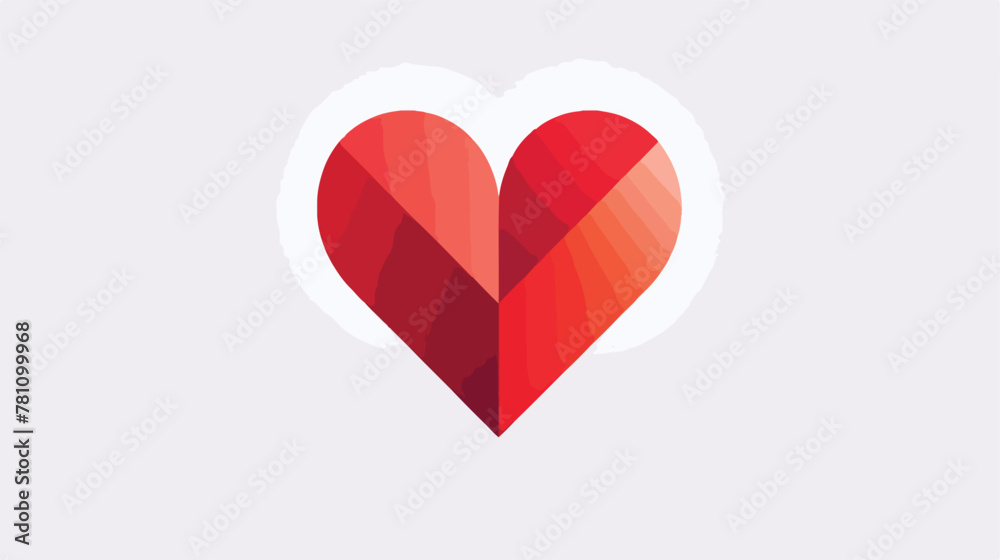 Geometric heart logo concept with care for communit