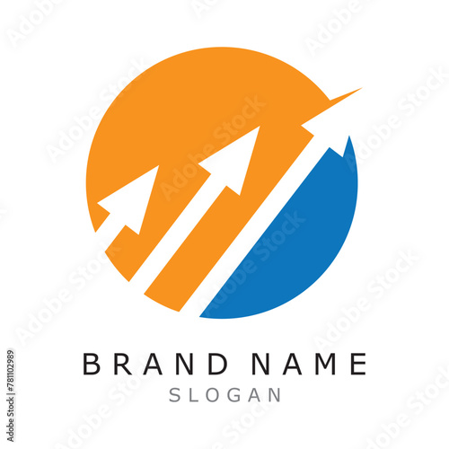 financial logo creative arrow diagram market design template