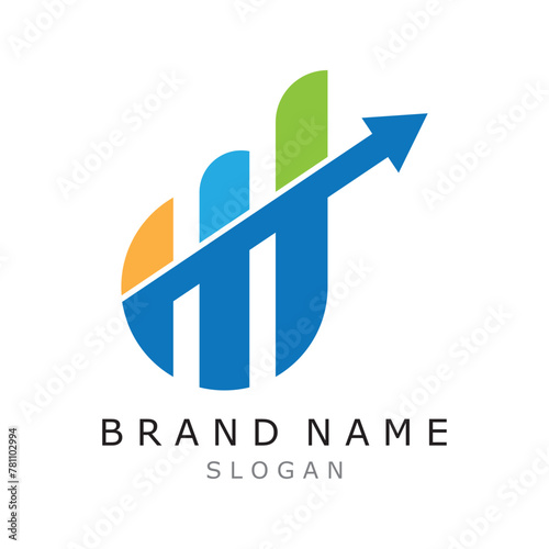 financial logo creative arrow diagram market design template