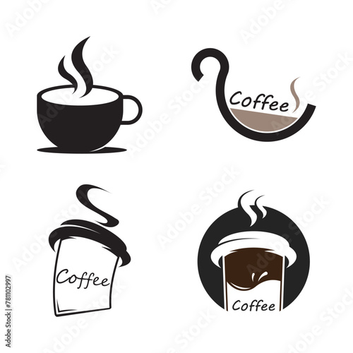Coffee logo design template, Vector coffee logo for coffee shop, and any business related to coffee