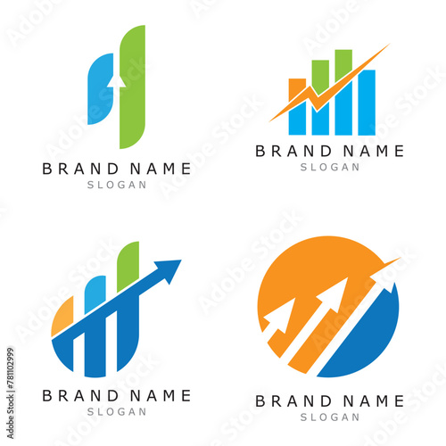 financial logo creative arrow diagram market design template
