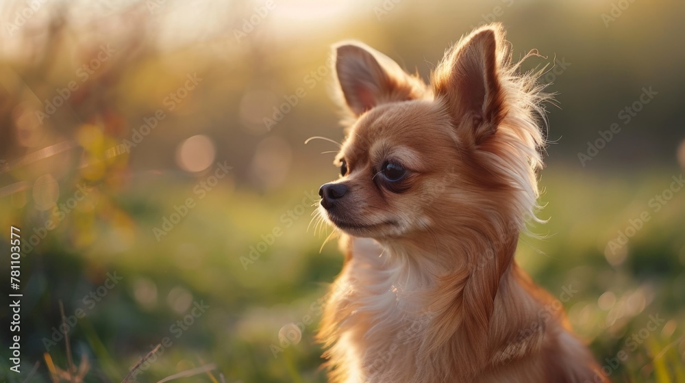 Dog sitting grass looking camera Dog sitting grass looking camera