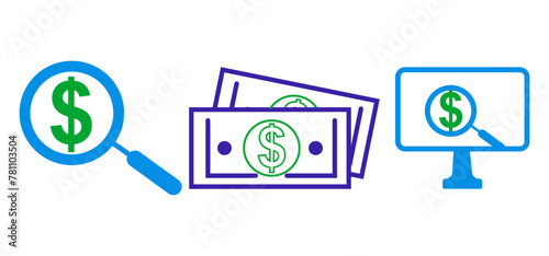 2d illustration usd Dollar symbol 