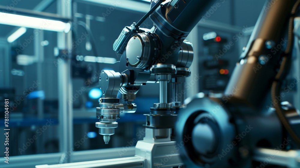 Close-Up of Automated Machine in Factory Close-Up of Automated Machine in Factory