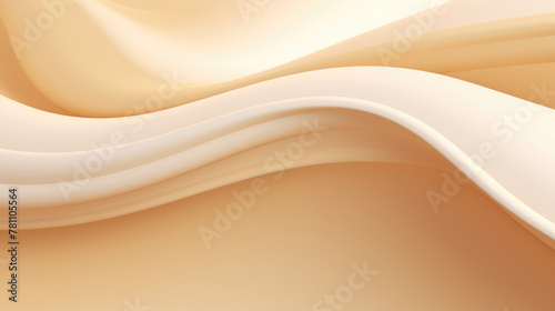 Abstract Beige Curved Shapes. Digital Art Wallpaper Design.