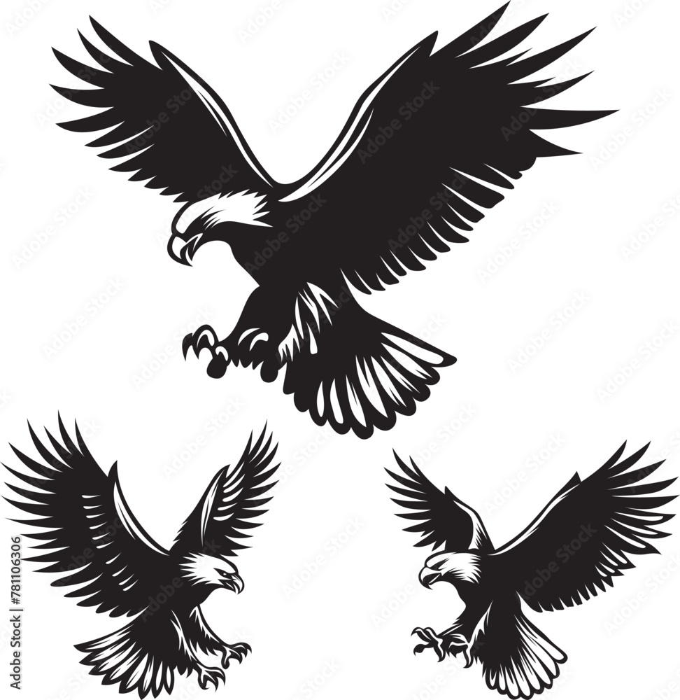 Eagle Silhouette Vector Bundle, Eagle illustration