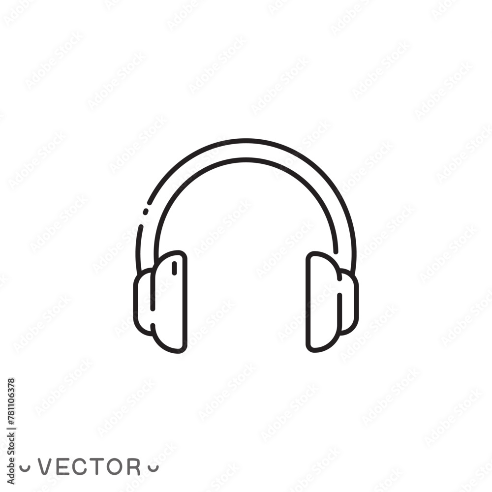 hotline support service icon, headphone icon, thin line symbol isolated on white background, editable stroke eps 10 vector illustration hotline support service icon, headphone icon, thin line symbol isolated on white background, editable stroke eps 10 vector illustration